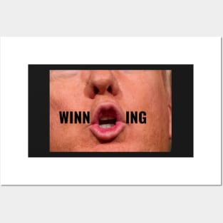 Funny Donald Trump Saying WINNING Facemask Political Humor Posters and Art